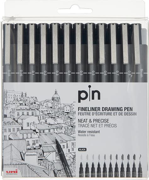 Amazon Uni Pin Fineliner Drawing Pen Sketching Set Black Ink