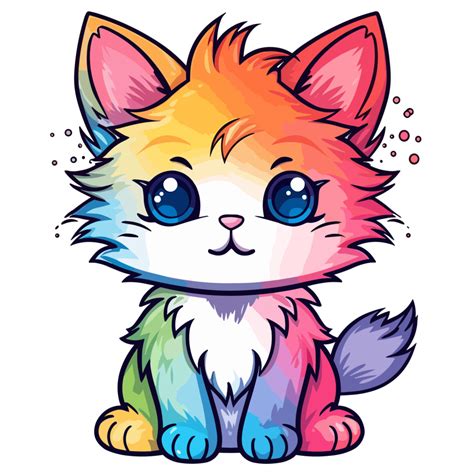 Beautiful Rainbow Cat 24477062 Png