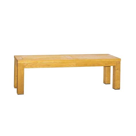 A Wooden Bench Sitting On Top Of A White Floor Next To A Wall Or Window