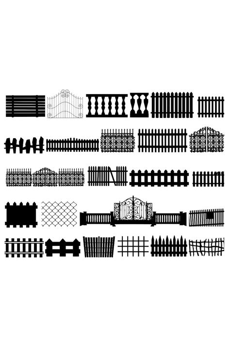 Fence Silhouette Bundles Masterbundles