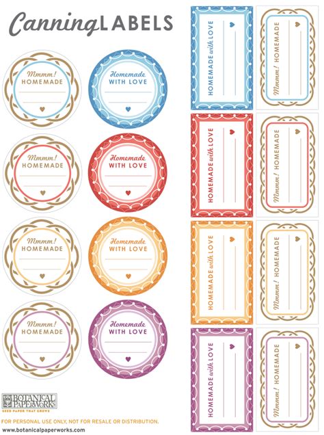 Free Printable Canning Labels Botanical Paperworks