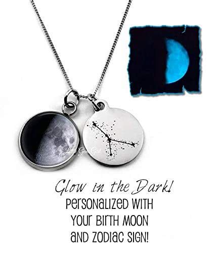 Amazon Stainless Steel Glow In The Dark Custom Birth Moon And