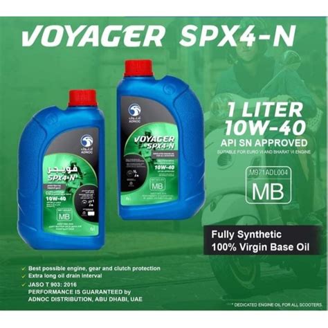 Adnoc Scooter Oil Voyager SPX4 N 10W 40 1L Fully Synthetic Lazada PH