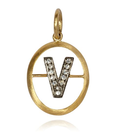 Annoushka Yellow Gold and Diamond V Pendant | Harrods UK