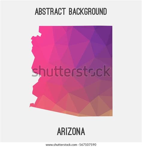 Arizona Map Geometric Polygonalmosaic Styleabstract Tessellationmodern