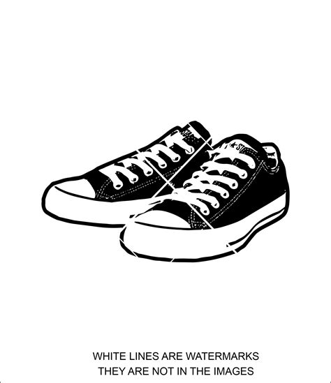 Shoe 1 Shoes Converse Low Top Chuck Taylors Clip Art Etsy