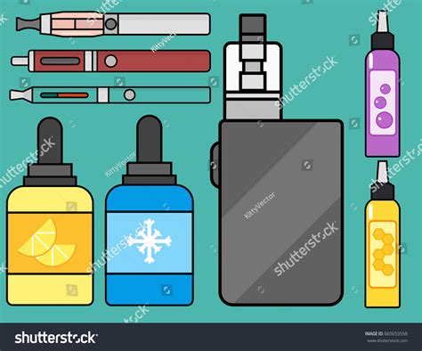 Vape Device Vector Set Cigarette Vaporizer Stock Vector Royalty Free