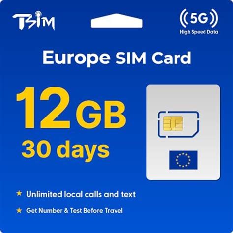 Amazon Tsim Europe Sim Card For Travel Days Gb Unlimited