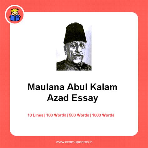 Maulana Abul Kalam Azad Essay Words Lines