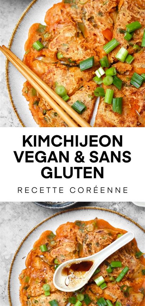 Pancakes coréens au kimchi Kimchijeon vegan et sans gluten Healthy