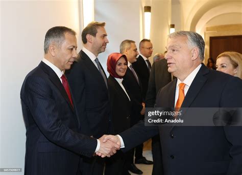 Turkish Interior Minister Ali Yerlikaya is welcomed by Hungarian ...