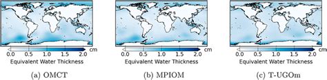 Maps Of Root Mean Square For Oceanic Loading Products After Spatial And