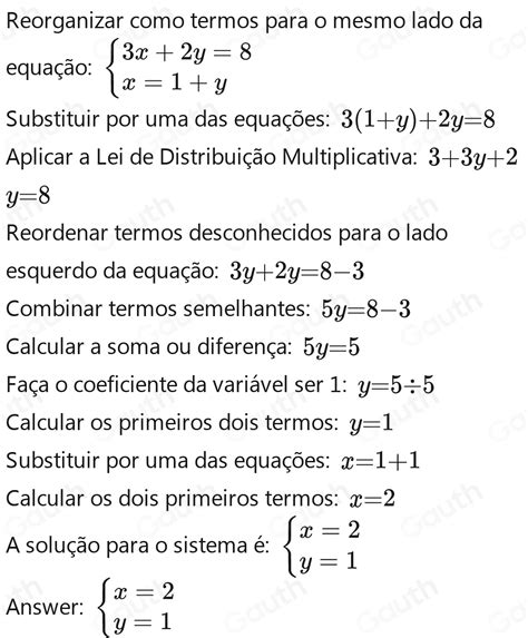 Solved Resolva o sistema a seguir utilizando o método da substituiçāo