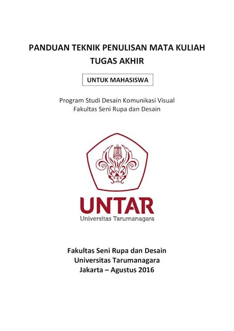 PDF PANDUAN TEKNIK PENULISAN MATA KULIAH TUGAS PDF FileTugas Akhir