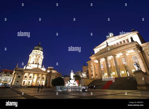 Gendarmenmarkt square plaza night cityscape Berlin Germany Stock Photo ...