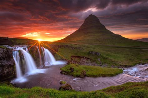 #769342 Iceland, Sky, Mountains, Waterfalls, Stars, Kirkjufell, Volcano ...