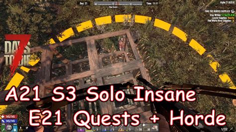 7DTD A21 S3 E21 Quests Horde Basebau Solo Insane Vanilla Mit