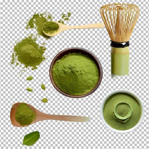 Premium PSD Green Matcha Powder Isolated On Transparent Background