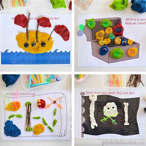 Pirate Play Dough Mats Free Printable Picklebums