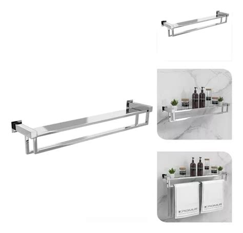 Prateleira Toalheiro Duplo Cm Inox Kromus Qd