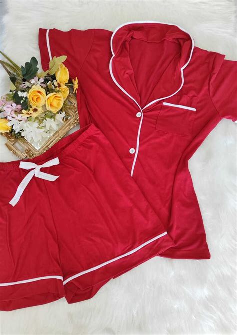 PIJAMA AMERICANO SUED VERMELHO Império Lingerie