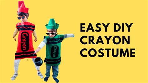 Easy Diy Crayon Costume No Sew Last Minute Costume Youtube