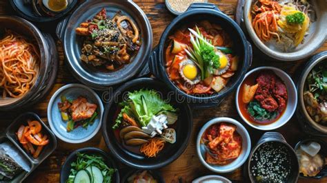 Assortment of Korean Traditional Dishes. Asian Food Stock Photo - Image ...