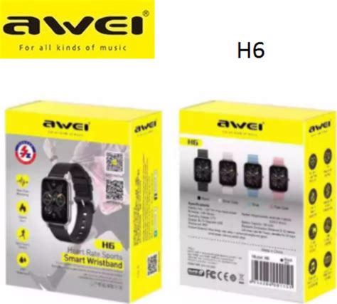 Awei H6 Smartwatch με Παλμογράφο (Μαύρο) | Skroutz.gr