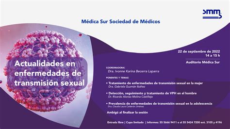 sesión ordinaria mensual actualidades en enfermedades de transmisión sexual médica sur