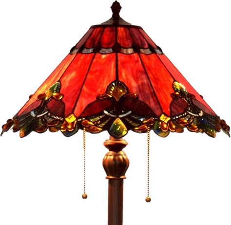 Bieye L30242 Baroque Tiffany Style Stained Glass Floor Lamp With 17 Inches Wide Handmade Lamp