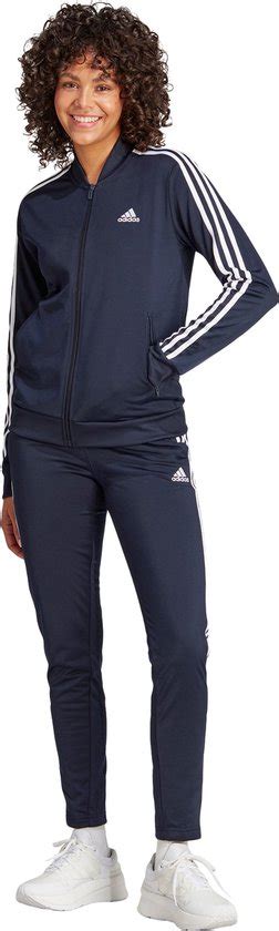 Adidas Sportswear Essentials 3 Stripes Trainingspak Dames Blauw Xl