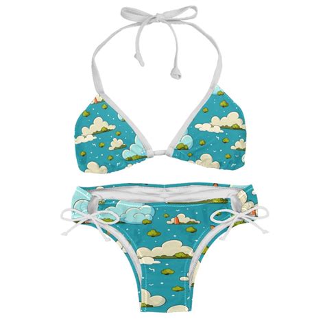 Cloud Detachable Sponge Adjustable Strap Bikini Set Two Pack Swimsuits Swimming Suits Applicable