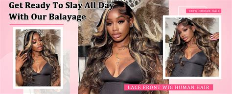 Amazon FB 27 Balayage Highlight 13x6 Lace Front Wigs Human Hair