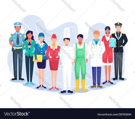 Professional workers labor day cartoons Royalty Free Vector