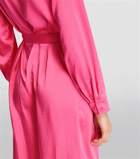 Womens Claudie Pierlot Pink Satin Wrap Around Dress Harrods Uk