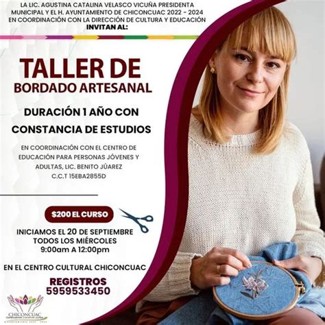 A Través De La Dirección De Cultura Y Educación Invitan Al Taller De Bordado Art Estado De México