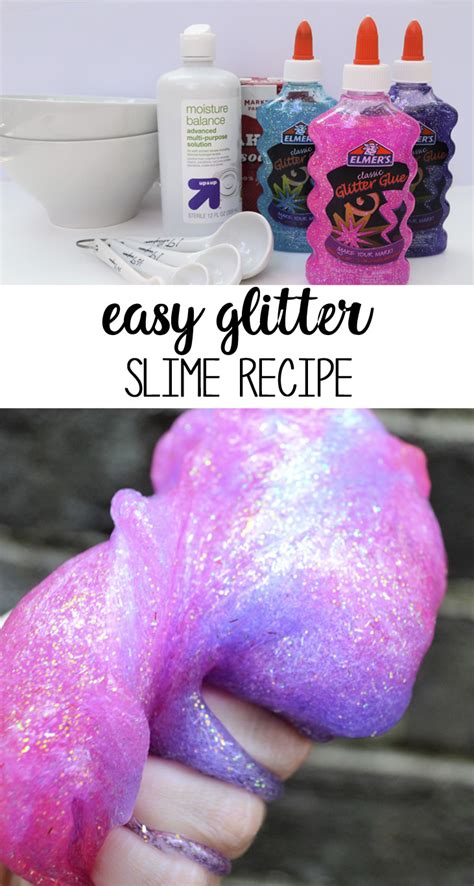 Easy Glitter Slime Recipe Using Elmer S Glue All Crafty Things