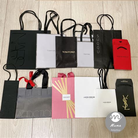 沐媽YSL GA MAC Tom Ford Lancome NARS Dior 專櫃 紙袋 提袋 袋子 小紙袋 紙盒 蝦皮購物