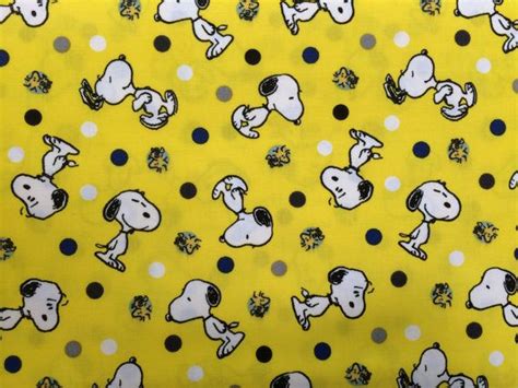 Peanuts Gang Charlie Brown Snoopy Woodstock Fabric Novelty Etsy