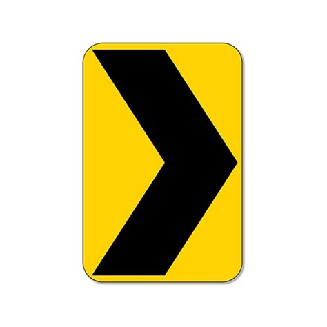 W1 8r Right Chevron Arrow Warning Sign Hip 12x18