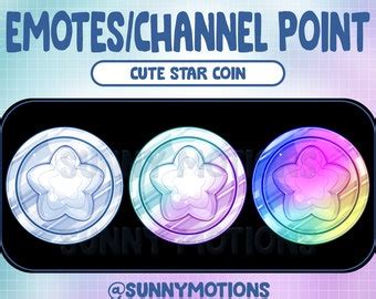 Kawaii Rainbow Star Coin Channel Points Icon Twitch Channel Point