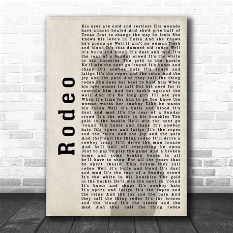 The Rodeo Garth Brooks Lyrics Sale Online