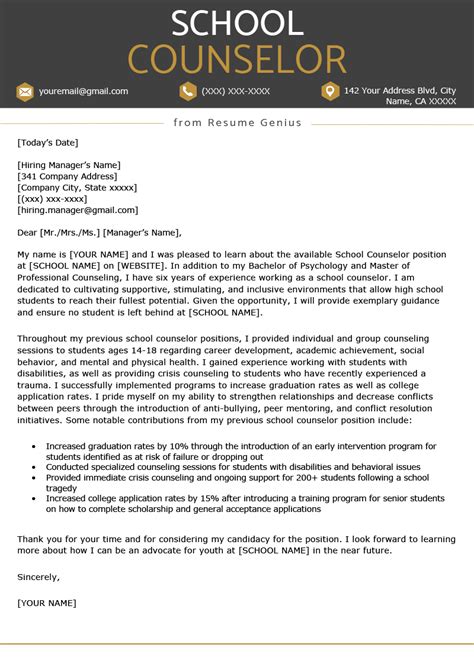 Resume Genius Cover Letter Examples For Your Learning Needs