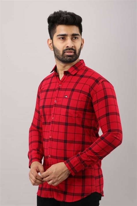 Cotton Checks Men Slim Fit Checkered Casual Shirt Full Or Long Sleeves