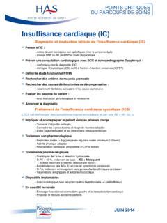 Insuffisance cardiaque IC Haute Autorité de Santé insuffisance