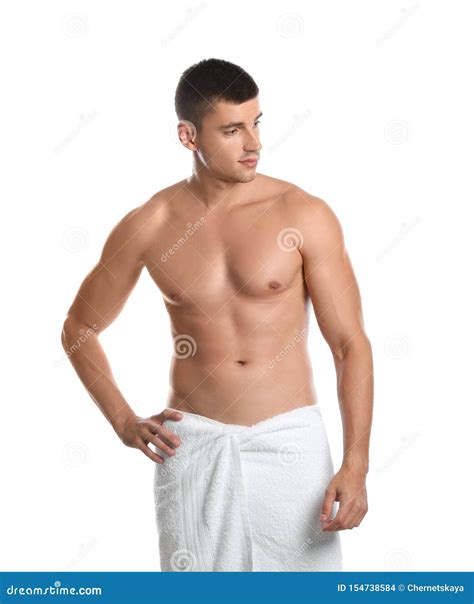 Homem Novo Corpo Magro No Branco Foto De Stock Imagem De Perda