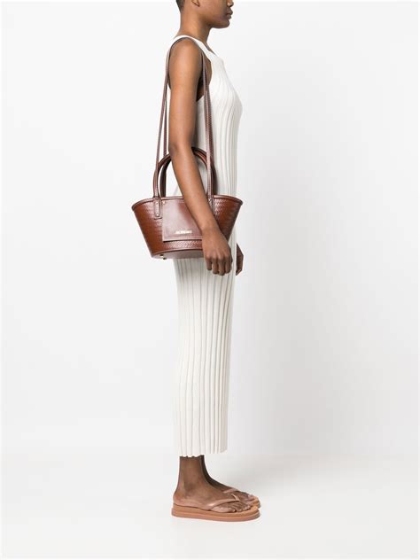 Jacquemus Le Petit Panier Soli Cuir Tote Bag In Brown ModeSens