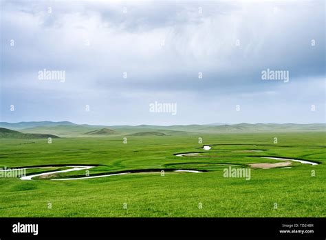 Hulunbuir grasslands and rivers, Inner Mongolia, China Stock Photo - Alamy