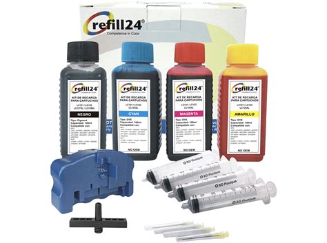 Kit De Tinta Para Recargar Cartuchos Refill24 Brother LC121 LC123