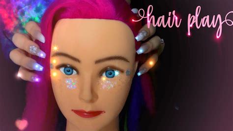 Asmr Hair Brushingscalp Massage And Hair Play With Whispers Pure Tingles Rainbow Hair 🌈 Youtube